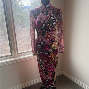 Floral Long Sleeve Bodycon Dress